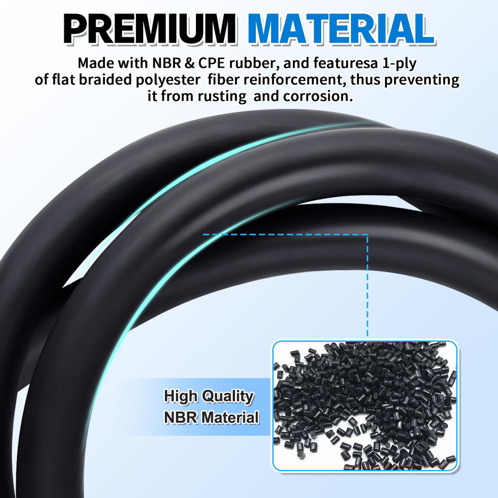 Boltigen hose full 5ft length laid out for measurement convenience