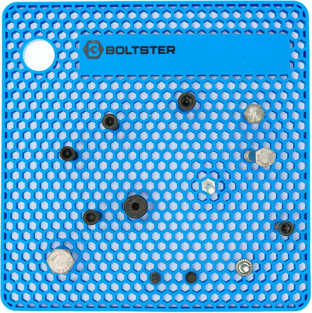 Boltster beside ruler showing large-format size to hold engine fasteners