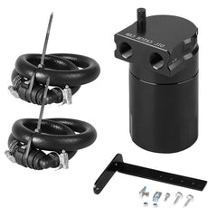 BOMLING polished catch can front view showing compact design and clean intake protection