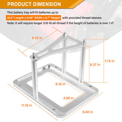 Bonbo assembled tray holding an Optima battery demonstrating stable mount