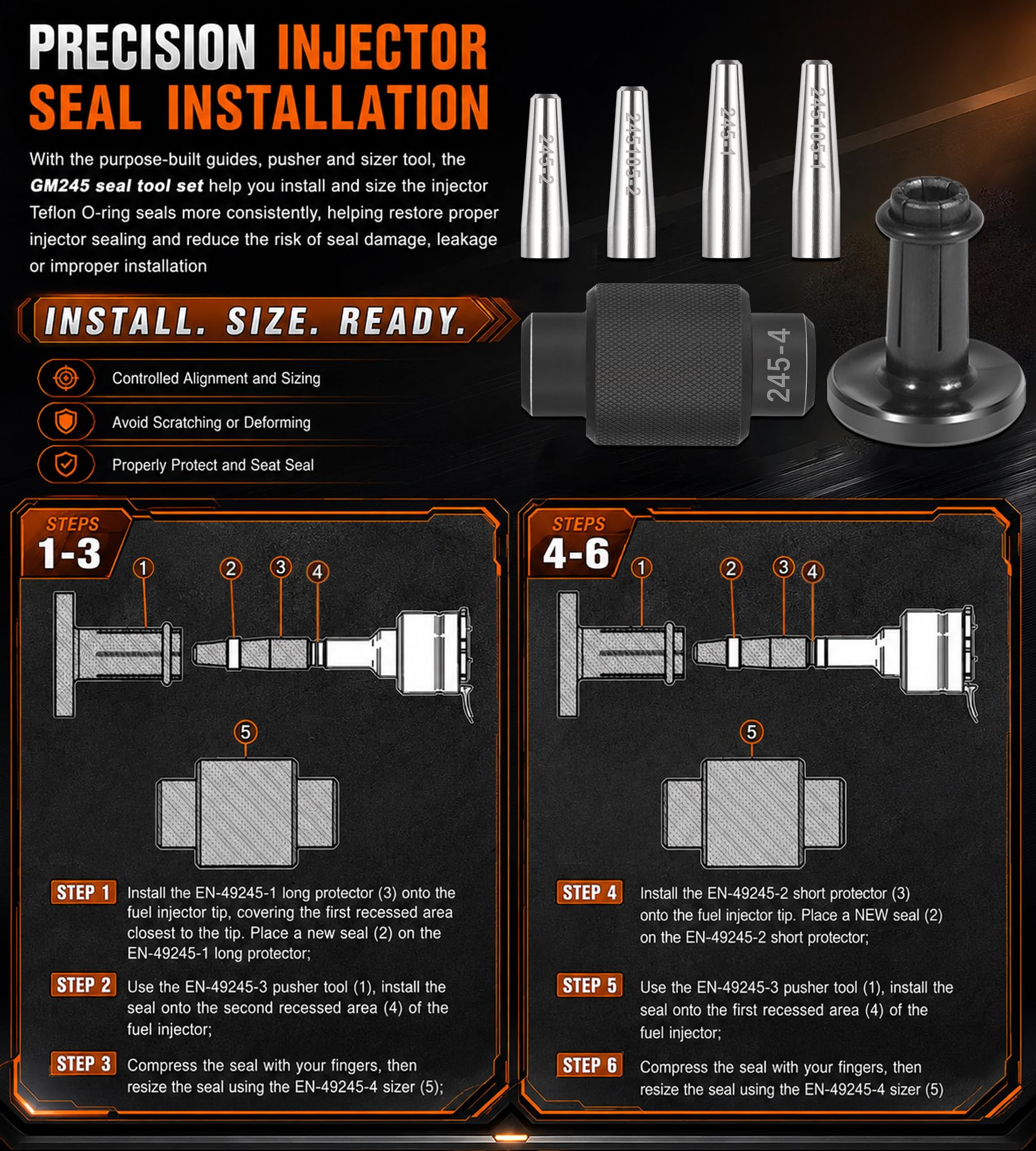 Bonbo complete kit laid out on workbench for faster, organized injector service