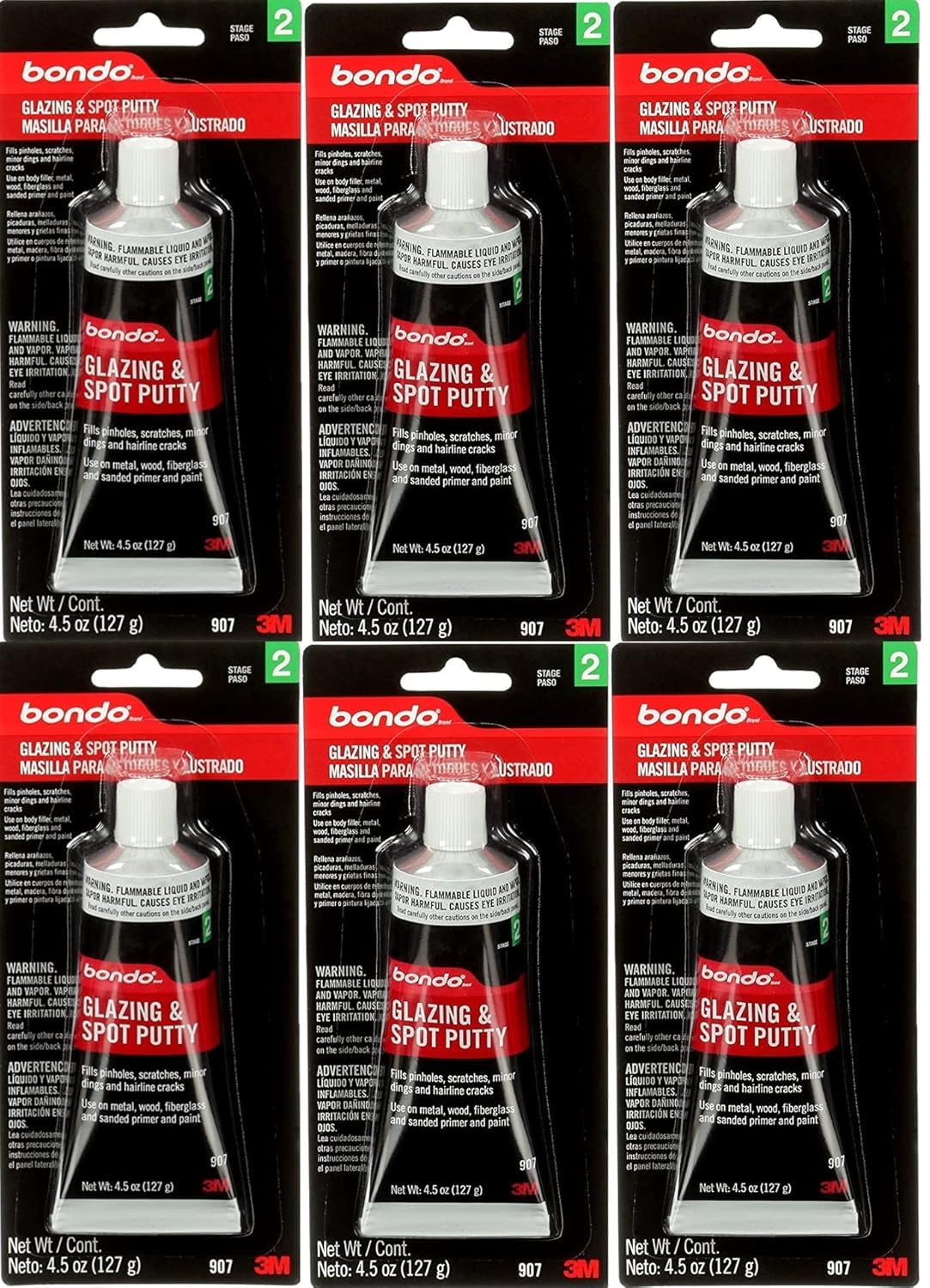 bondo front packaging showing tube and label, brand clarity and quick ID