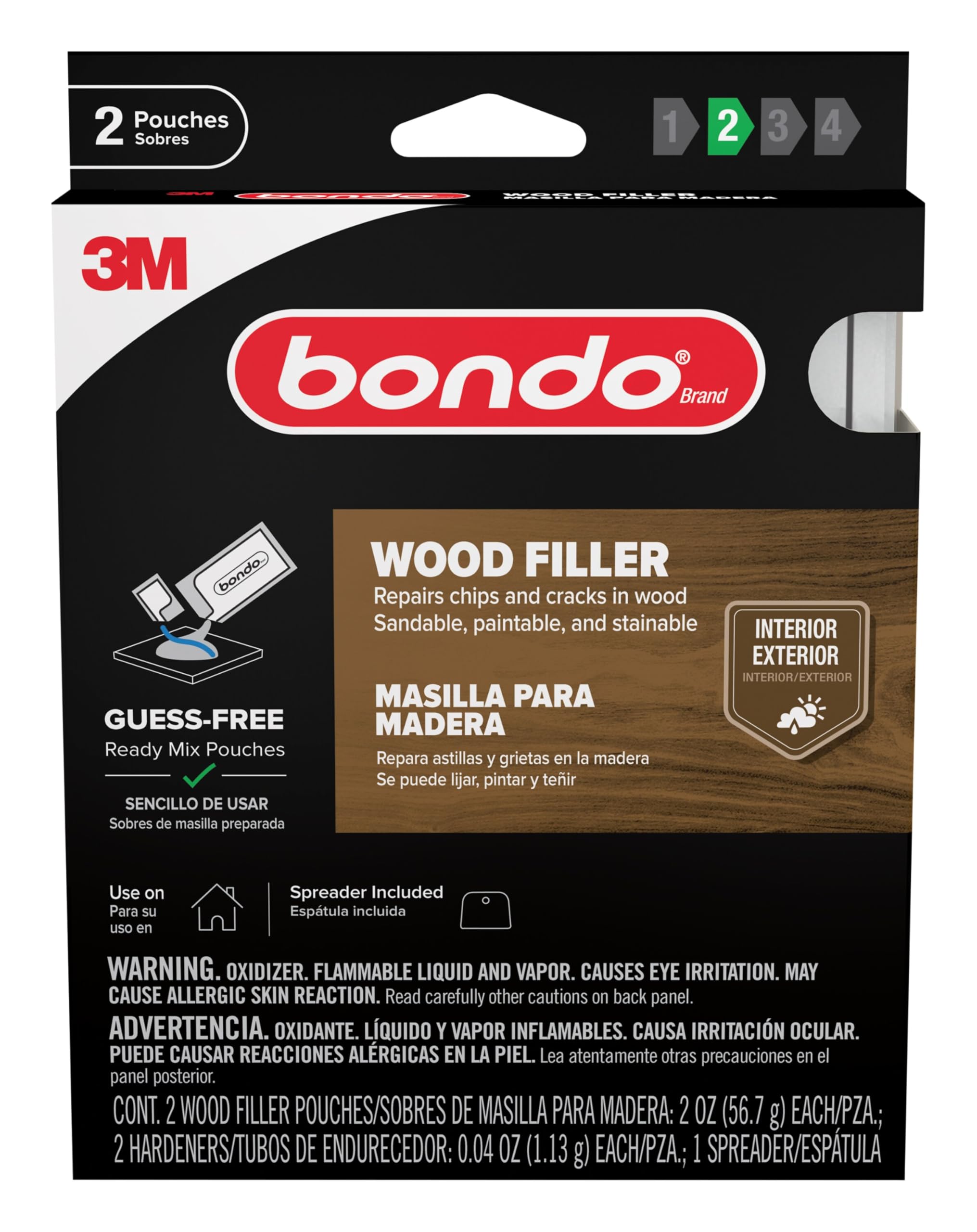bondo spreader and pouches laid out for organized, ready-to-use repairs