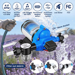 Bootee mounted under an RV sink demonstrating space saving and quiet operation benefit