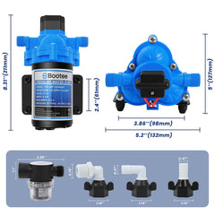 Bootee pressure switch closeup highlighting 45 PSI auto start‑stop benefit