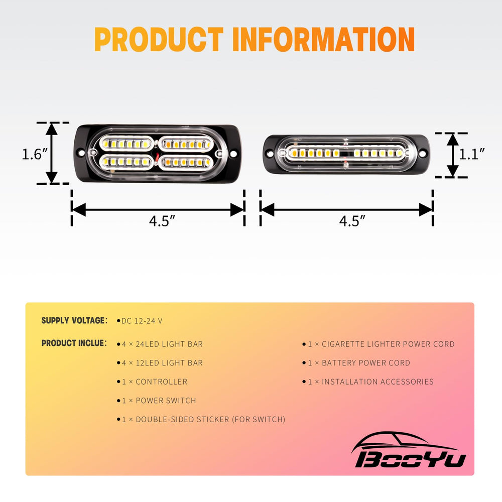 BooYu strobe module in hand to show compact size and easy placement on large vehicles