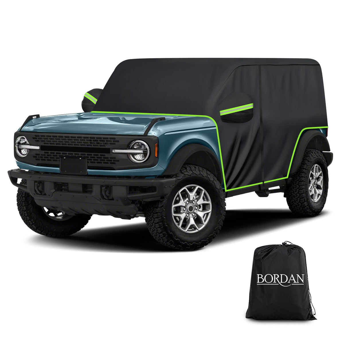 BORDAN cover front view showing tailored fit and fast protection
