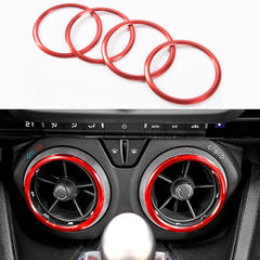 BORUIEN front view of red vent rings showing bold interior accent