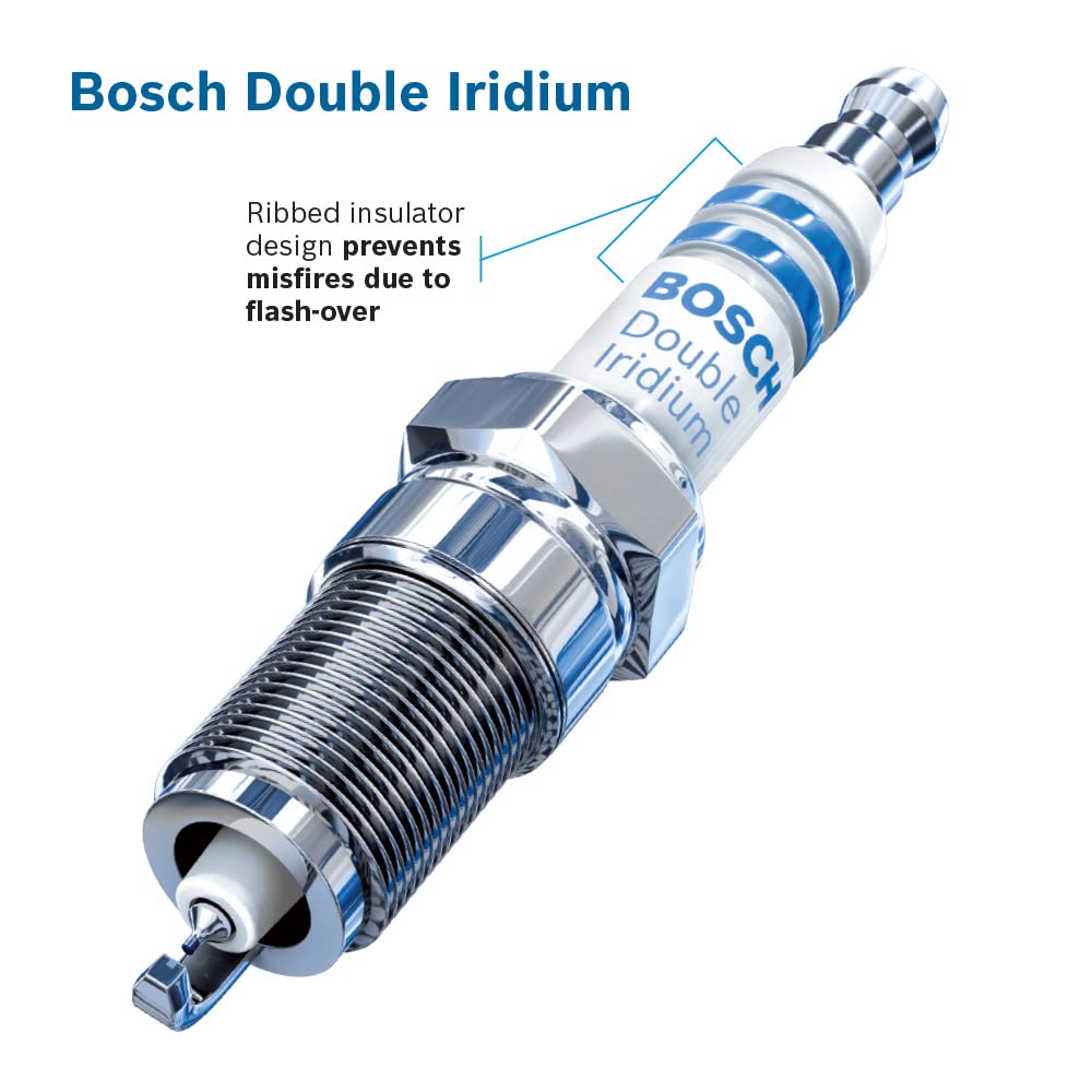 Bosch spark plug installed in an engine cylinder demonstrating OE fit and reliable performance