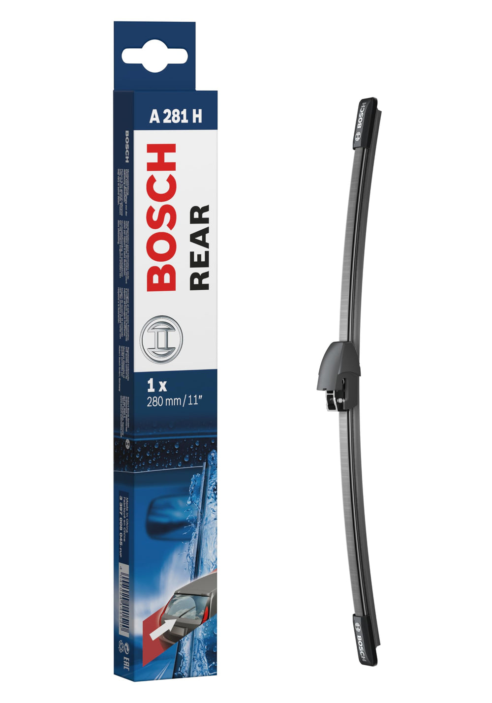 Bosch A281H front packaging showing product and brand, clear identification benefit