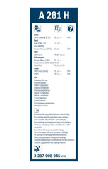 Bosch A281H rubber edge detail illustrating smooth wipe and quiet performance