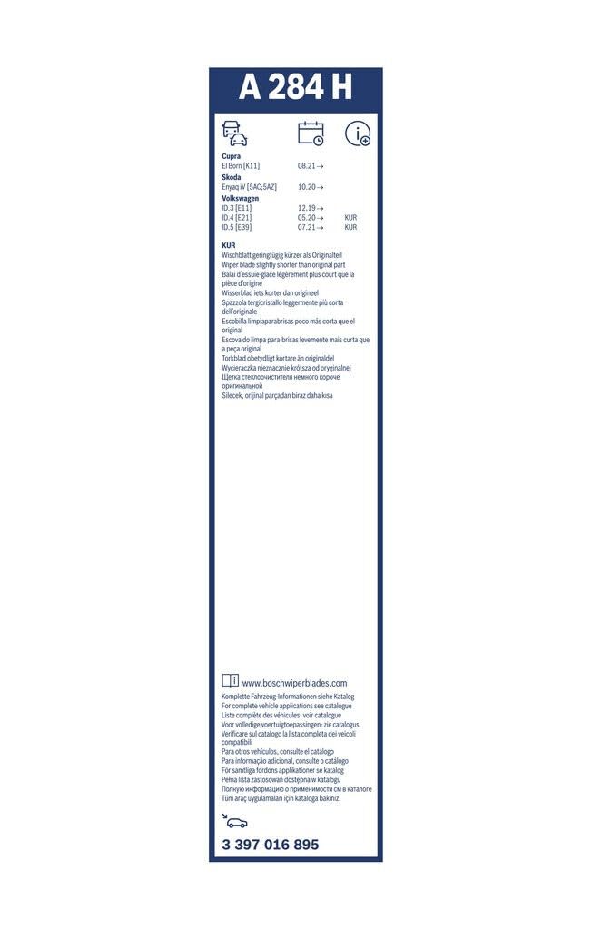 Bosch A284H wiping water-shedding demo on rear glass showing streak-free result