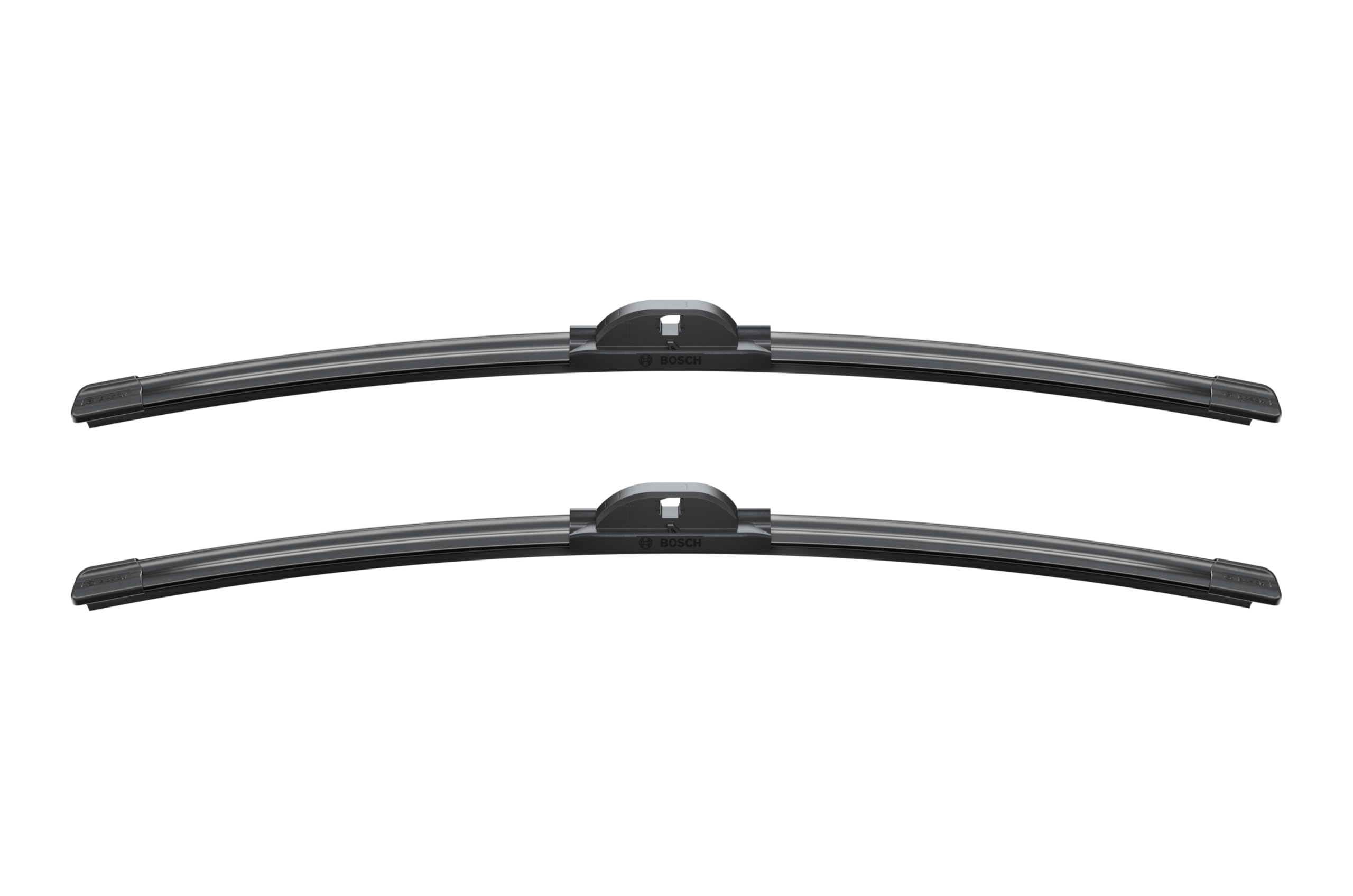 Bosch AeroTwin blade profile close-up showing bracketless design for smooth, quiet wiping