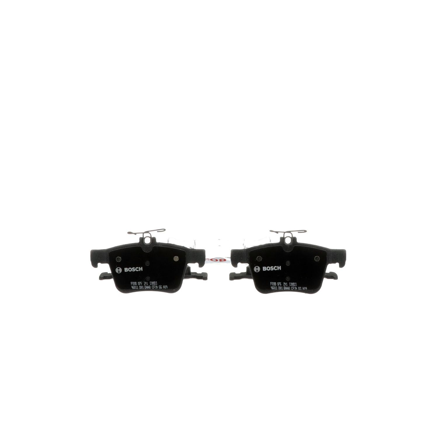 Bosch BC1761 rear pad front view showing fit and low-noise design benefits