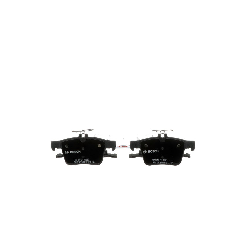 Bosch BC1761 rear pad front view showing fit and low-noise design benefits