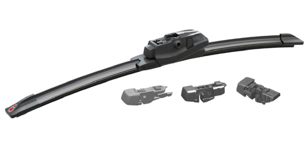 Bosch EVO22 installed on windshield showing even coverage and clear visibility benefit