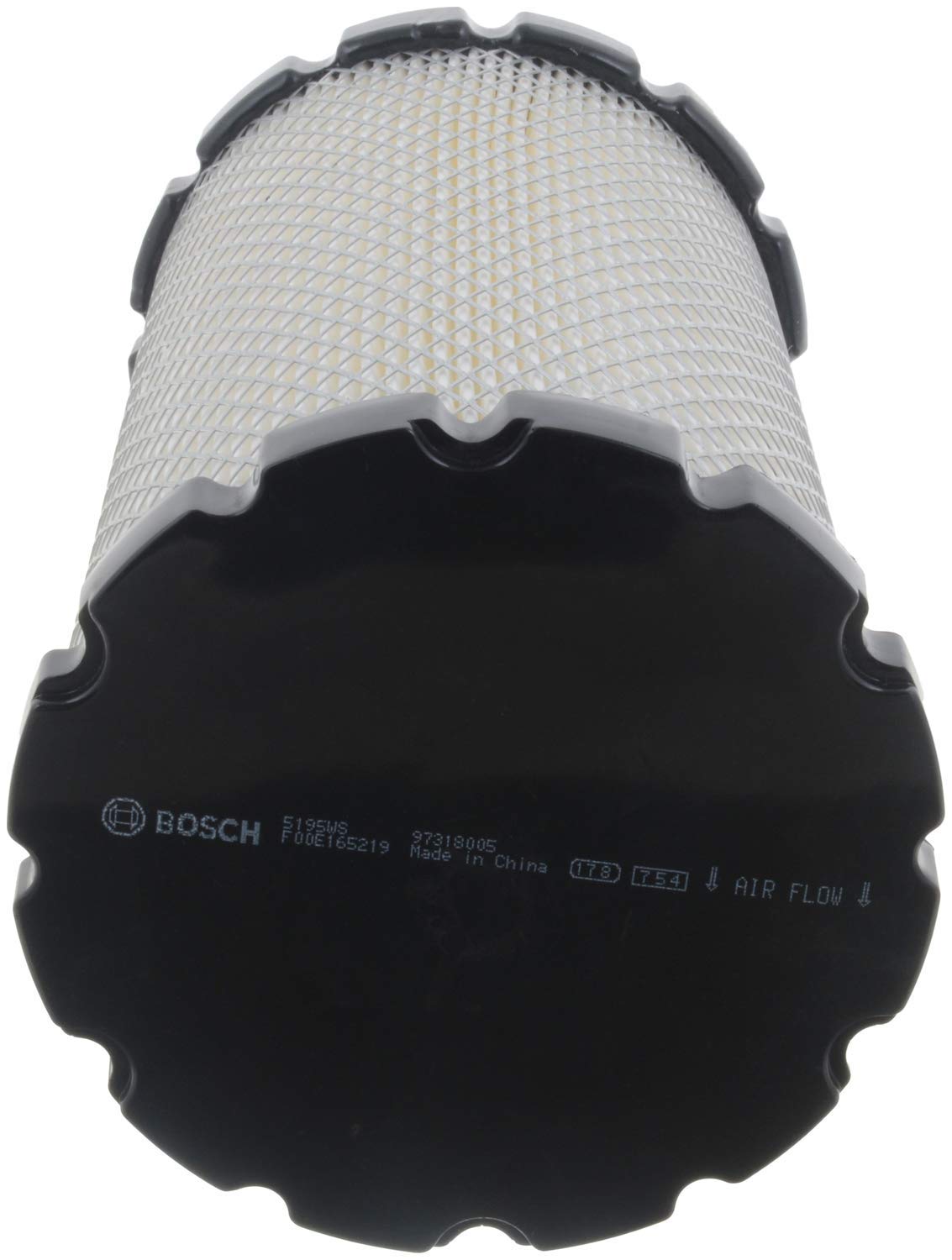 Close-up of Bosch pleated media showing dense pleats, Bosch captures small particles effectively