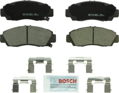 Bosch front brake pad set packaging showing BC787 and clear fitment benefits