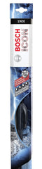 Bosch ICON front packaging showing brand and 19-inch blade benefit of clear visibility
