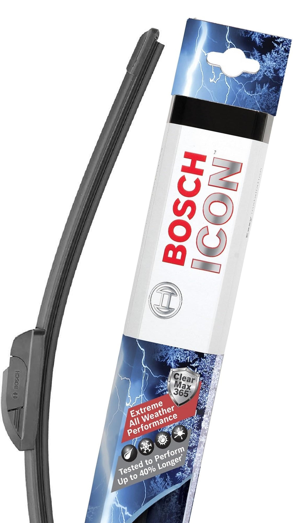 Bosch ICON installed on windshield in rain improving road visibility advantage