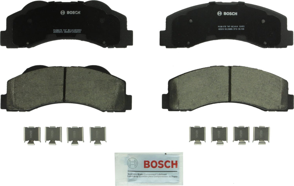 Bosch QuietCast BC1414 packaging showing kit contents and easy install benefit