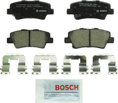 Bosch QuietCast BC1544 front packaging showing pad set and included hardware for reliable replacement