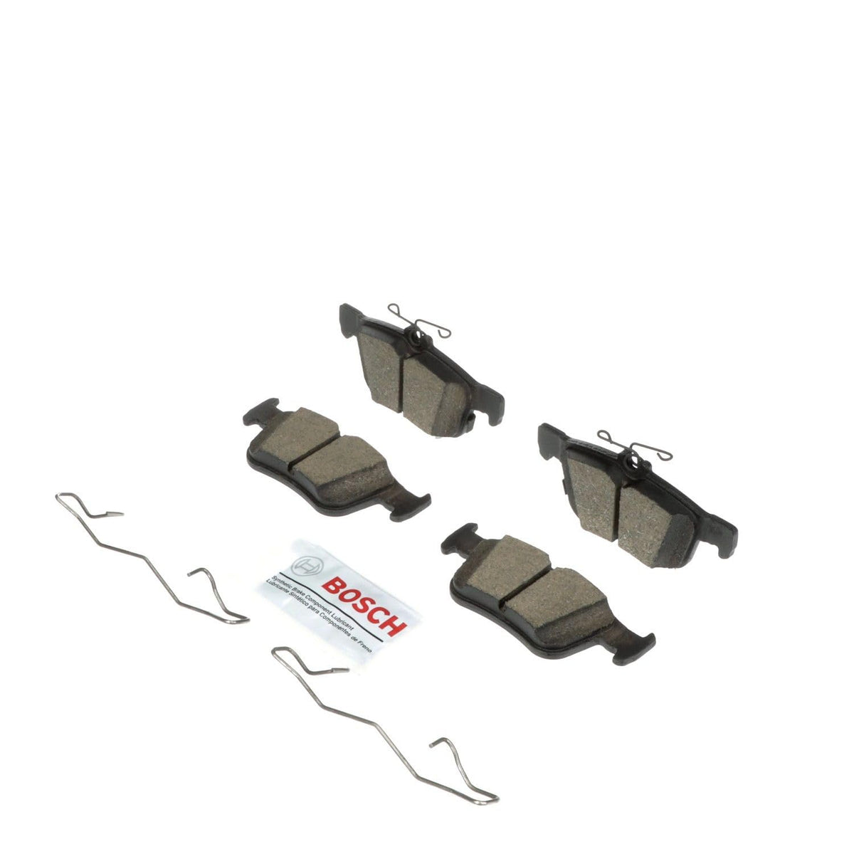 Bosch BC1665 rear brake pads packaging showing brand and ready-to-install benefit