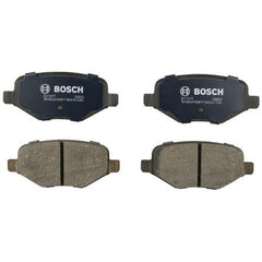 Bosch QuietCast ceramic pad close-up showing friction surface and benefits of low dust braking