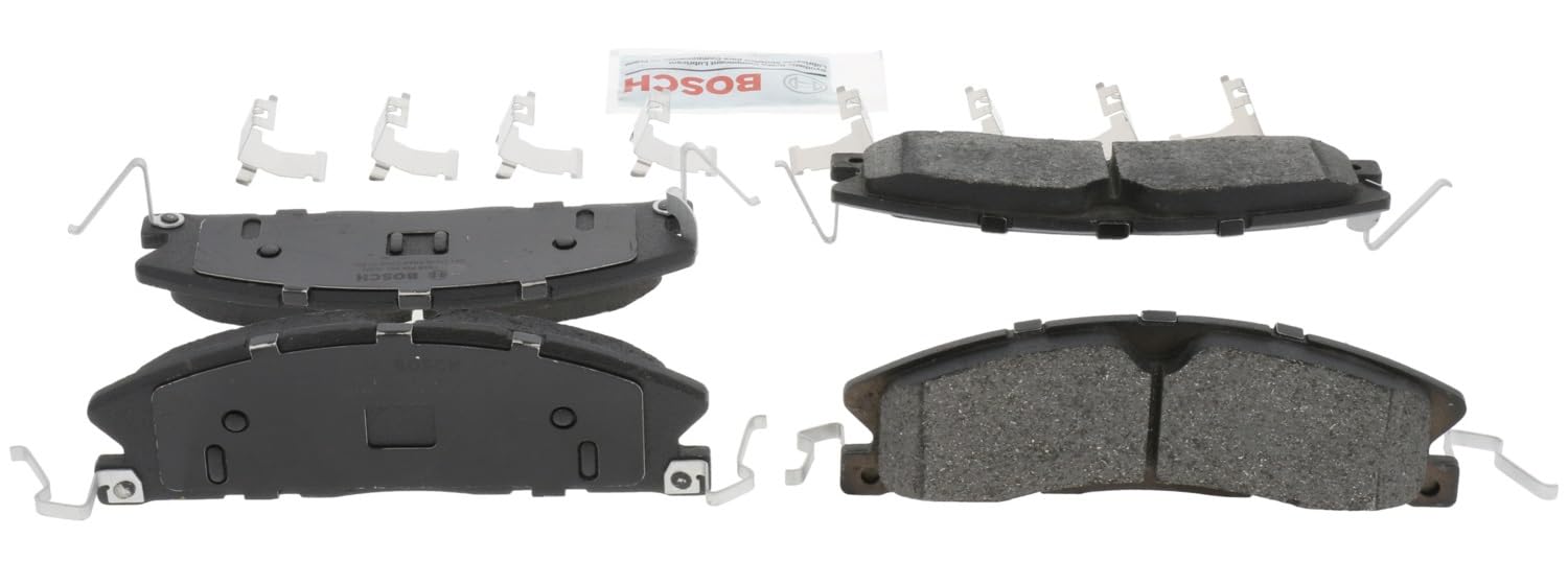 Bosch QuietCast pre-attached multilayer rubber-core shim detail reducing brake noise