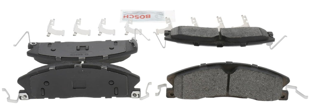 Bosch QuietCast pre-attached multilayer rubber-core shim detail reducing brake noise