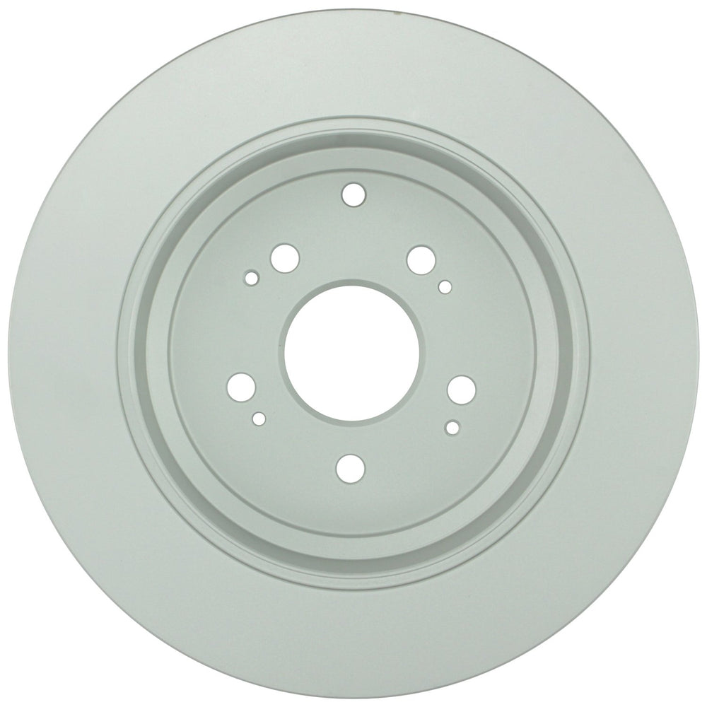 Close-up of Bosch aluminum zinc coating on rotor edge protecting against rust