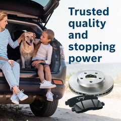 Bosch QuietCast rotor edge with vanes visible for efficient heat dissipation and quieter stops