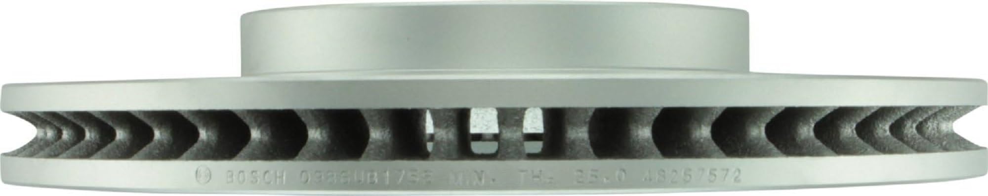 Bosch QuietCast vented vane detail highlighting heat dissipation and longer rotor life