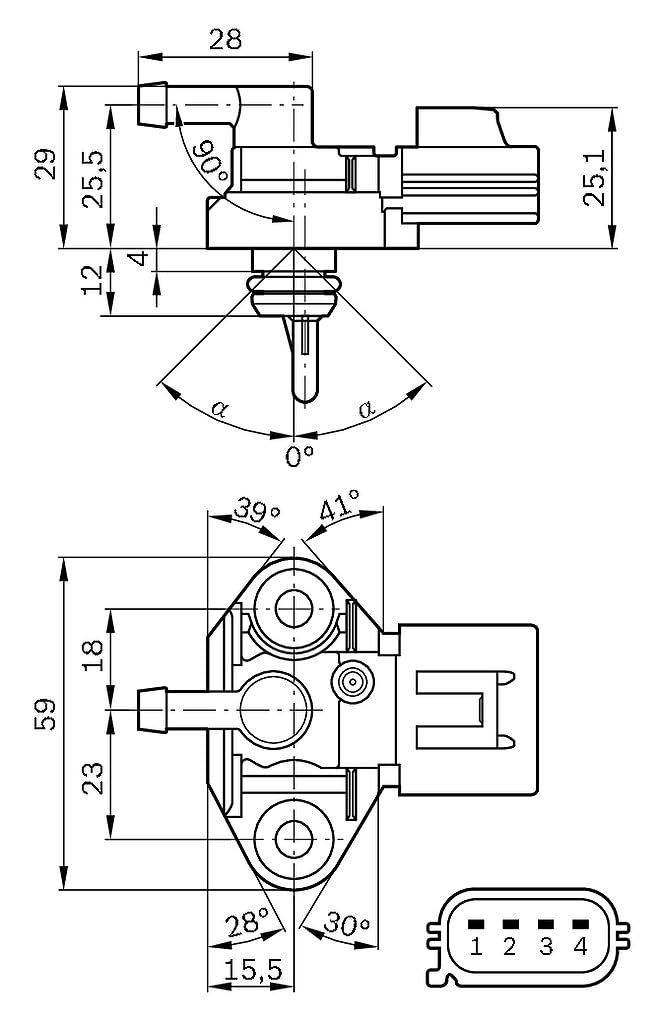 Bosch sensor next to ruler illustrating compact size for straightforward installation