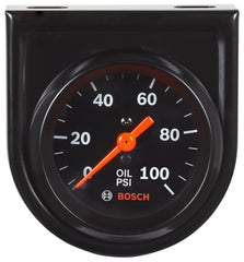 Bosch front view of gauge showing clear black dial and bezel for quick reads