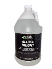 Bosh Chemical Aluma Bright gallon front label showing product identity and concentrate benefit