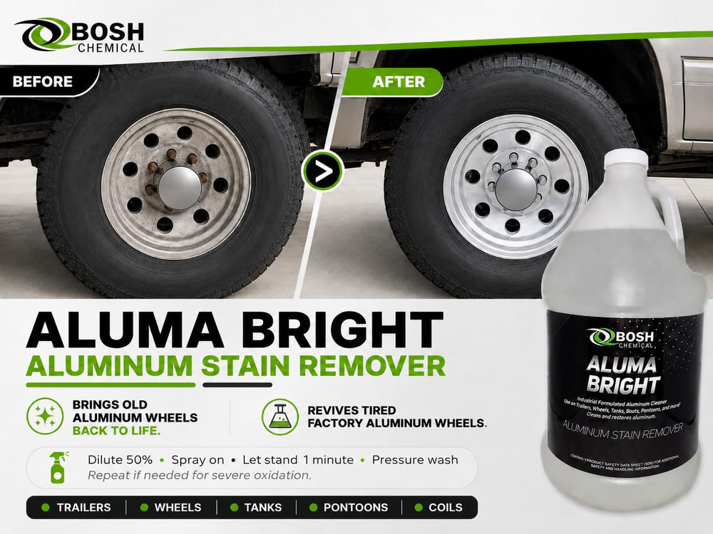 Bosh Chemical Aluma Bright used on a fleet trailer illustrating professional maintenance benefit