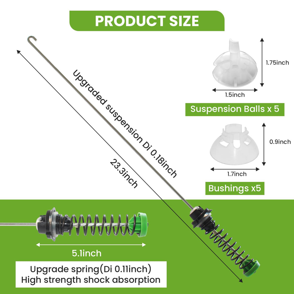 BOSRUIDA spring and ABS bushing assembly close-up showing shock absorption benefit