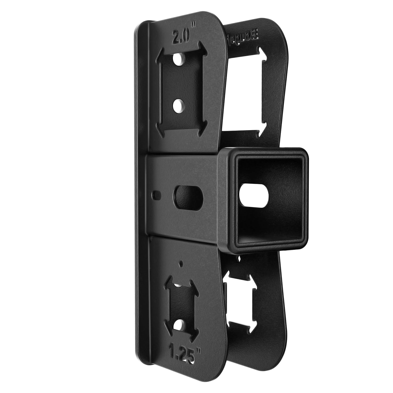 BougeRV front view of hitch wall mount showing secure 2" receiver storage benefit