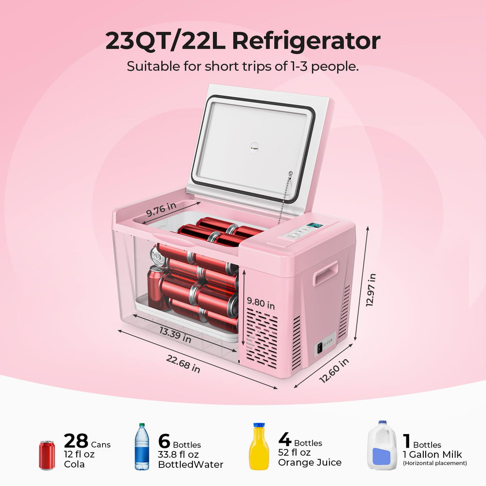 BougeRV freezer open top showing interior storage and removable baskets for organized cold storage benefit