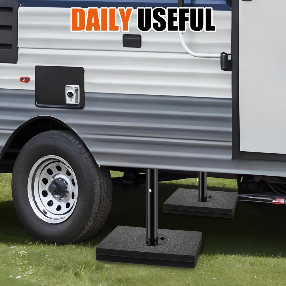 BOYISEN pad installed at campsite protecting landing feet and tires