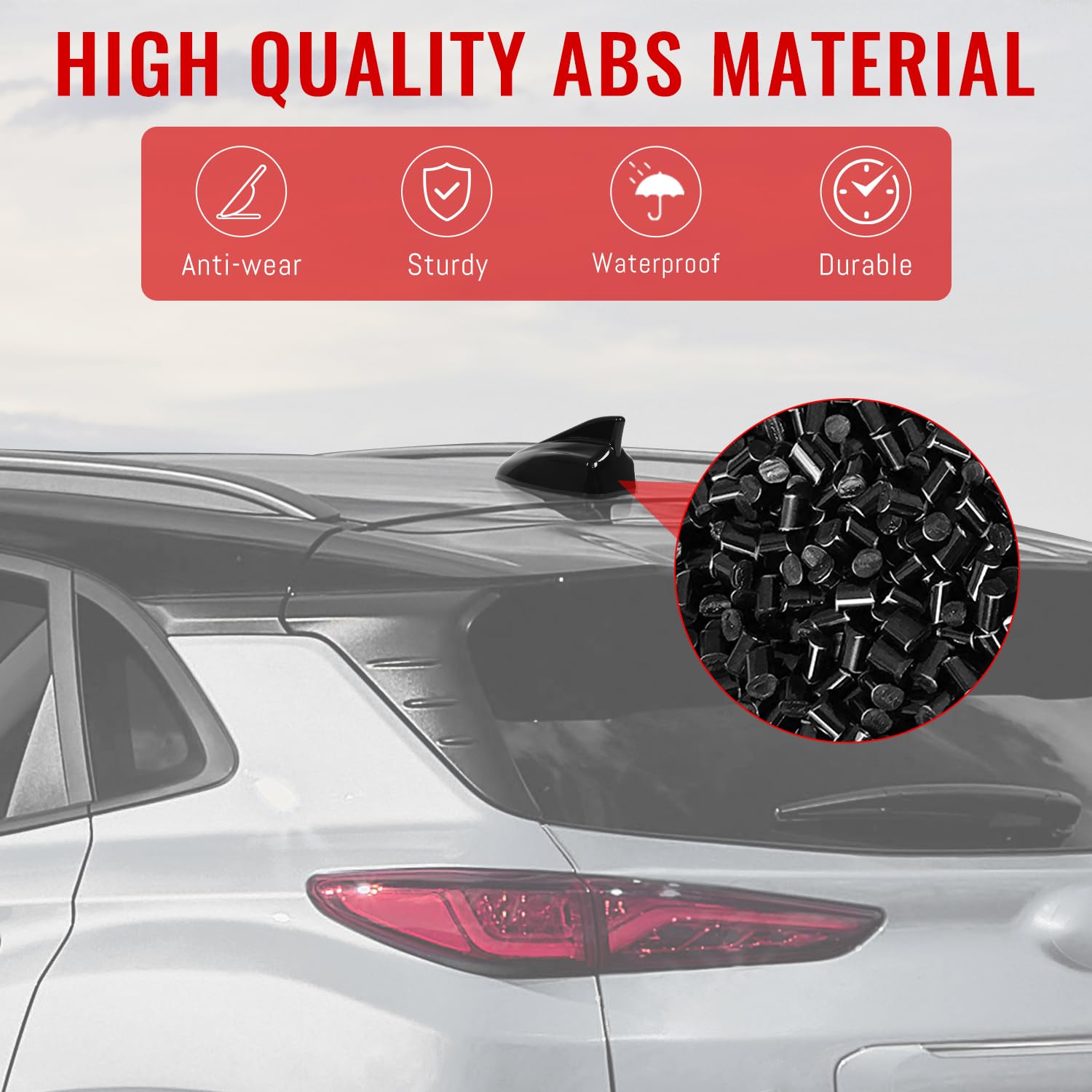 Bracingo antenna cover aligned during installation demonstrating straightforward DIY fitment