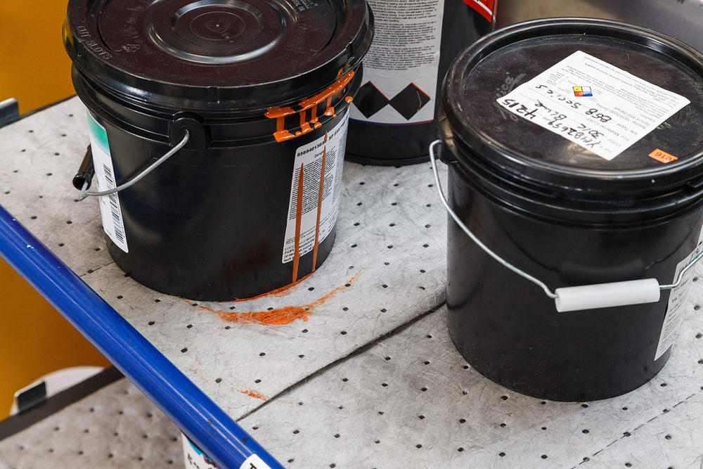 Brady MRO100 absorbing oil spill illustrating universal uptake of petroleum fluids
