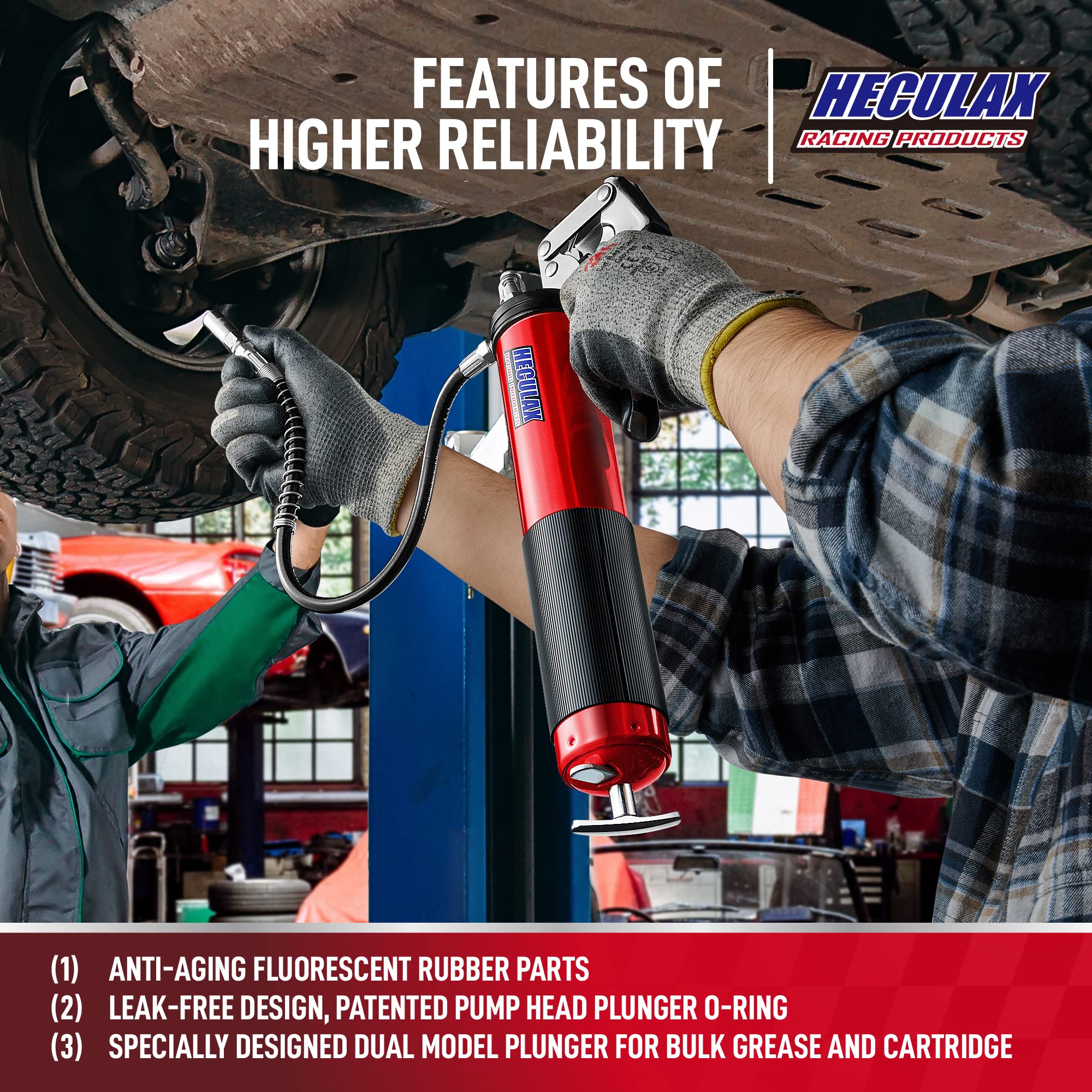 Bravex 5.5-inch hard metal extension and sharp nozzle detail enabling precise grease application