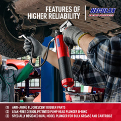 Bravex 5.5-inch hard metal extension and sharp nozzle detail enabling precise grease application
