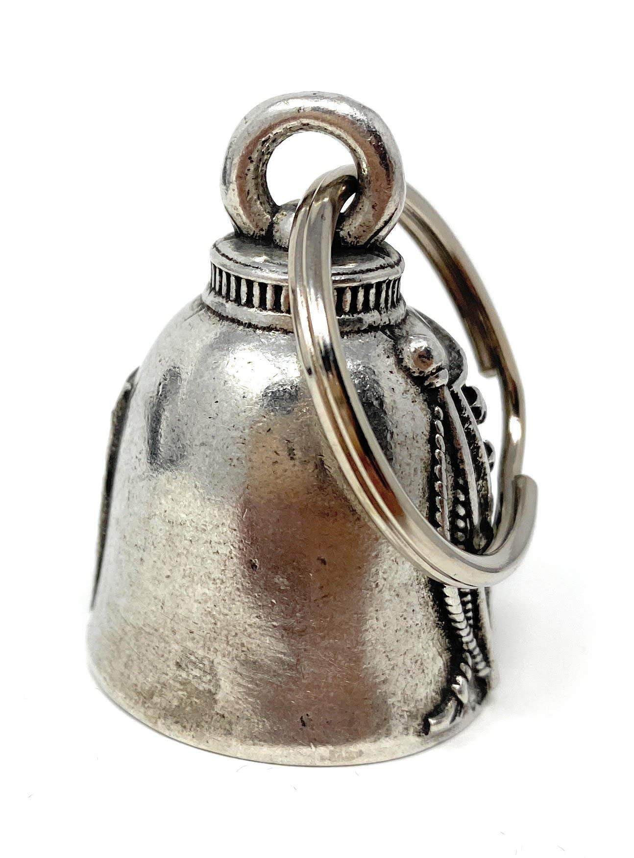 Bravo Bells next to a ruler showing compact size for easy mounting