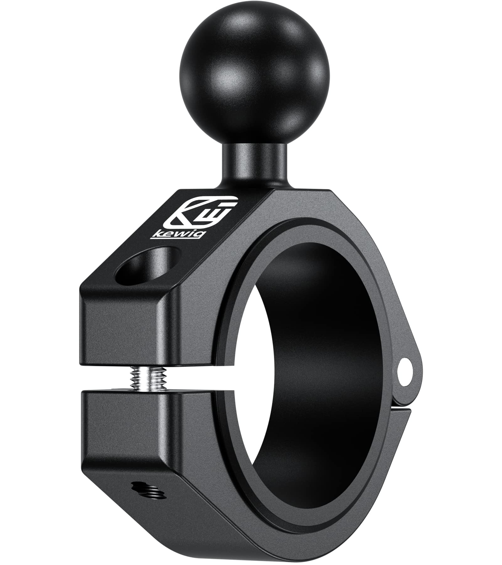 BRCOVAN front view of clamp mount showing robust rail clamp and ball for secure hold