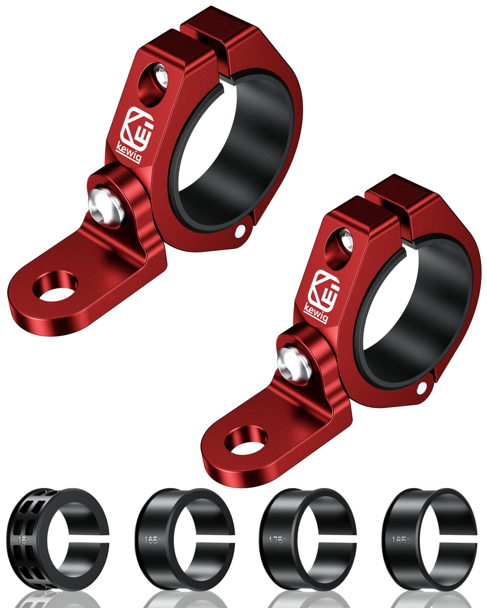 BRCOVAN front view of two red UTV mounting brackets showing compact profile and finish