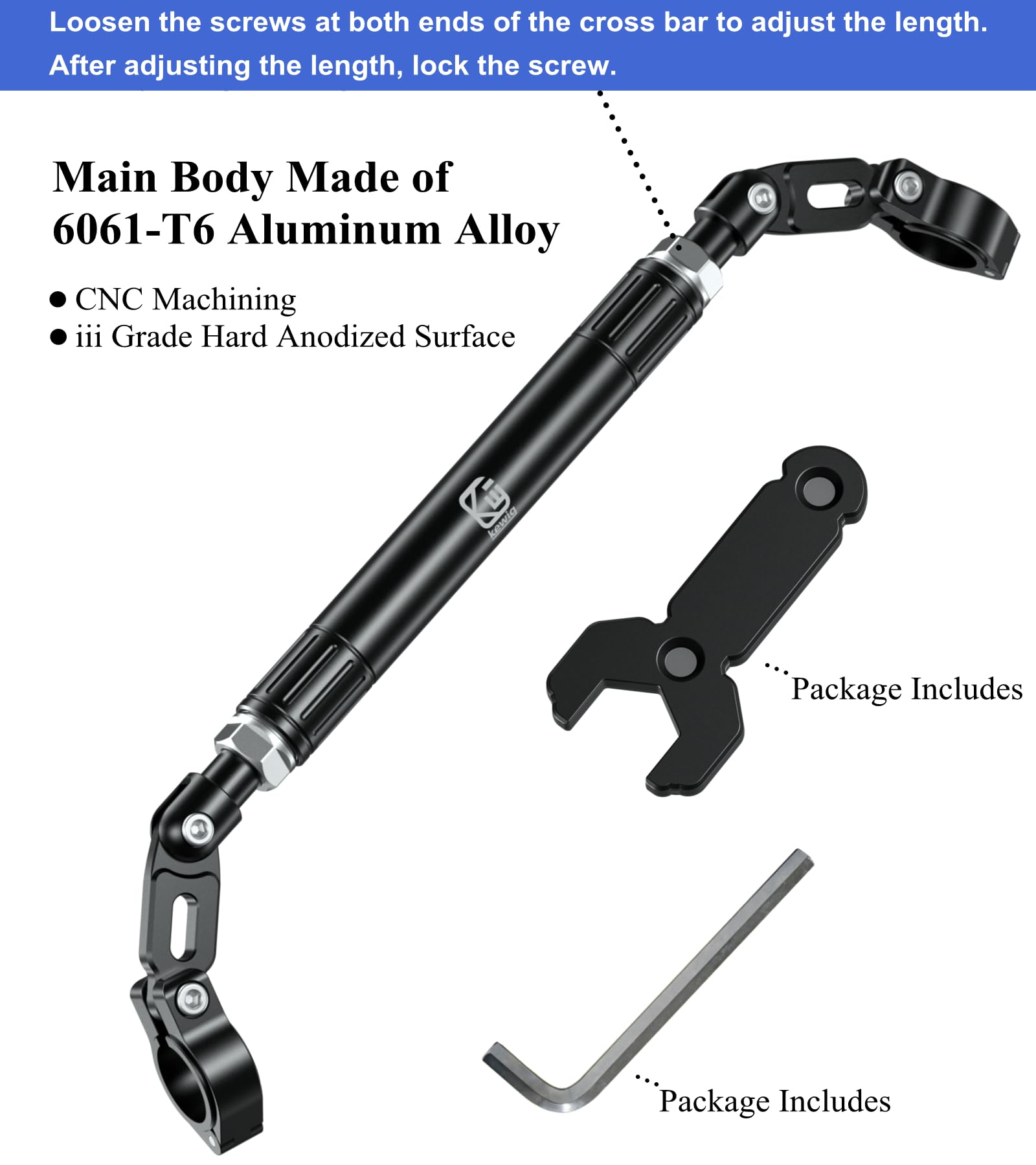 BRCOVAN length adjustment marked to set telescopic span
