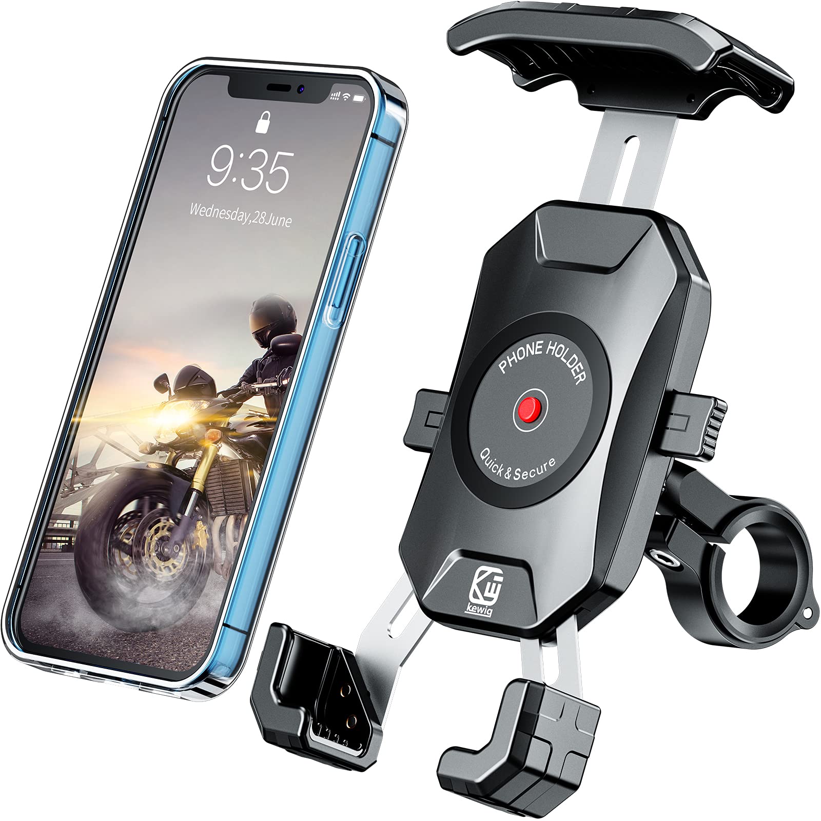 BRCOVAN lifestyle shot of rider using mounted phone for safe hands-free navigation